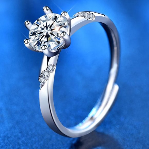 Certified 2ct. t.w. Diamond Moissanite Solitaire Ring NEW D - Picture 4 of 8